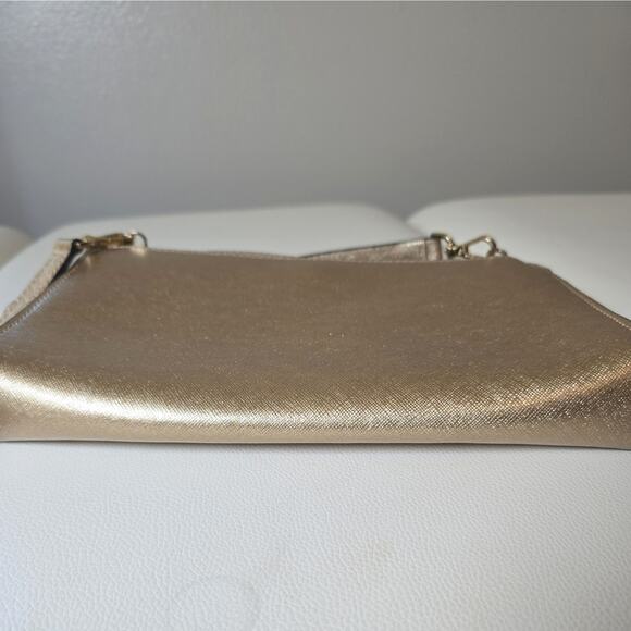 Michael Kors Jet Set Travel Karla Clutch Crossbody Bag Rose Gold Holiday Festive - Picture 6 of 7